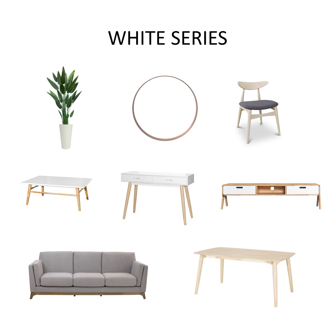 Plus Dining Room & Living Room in White