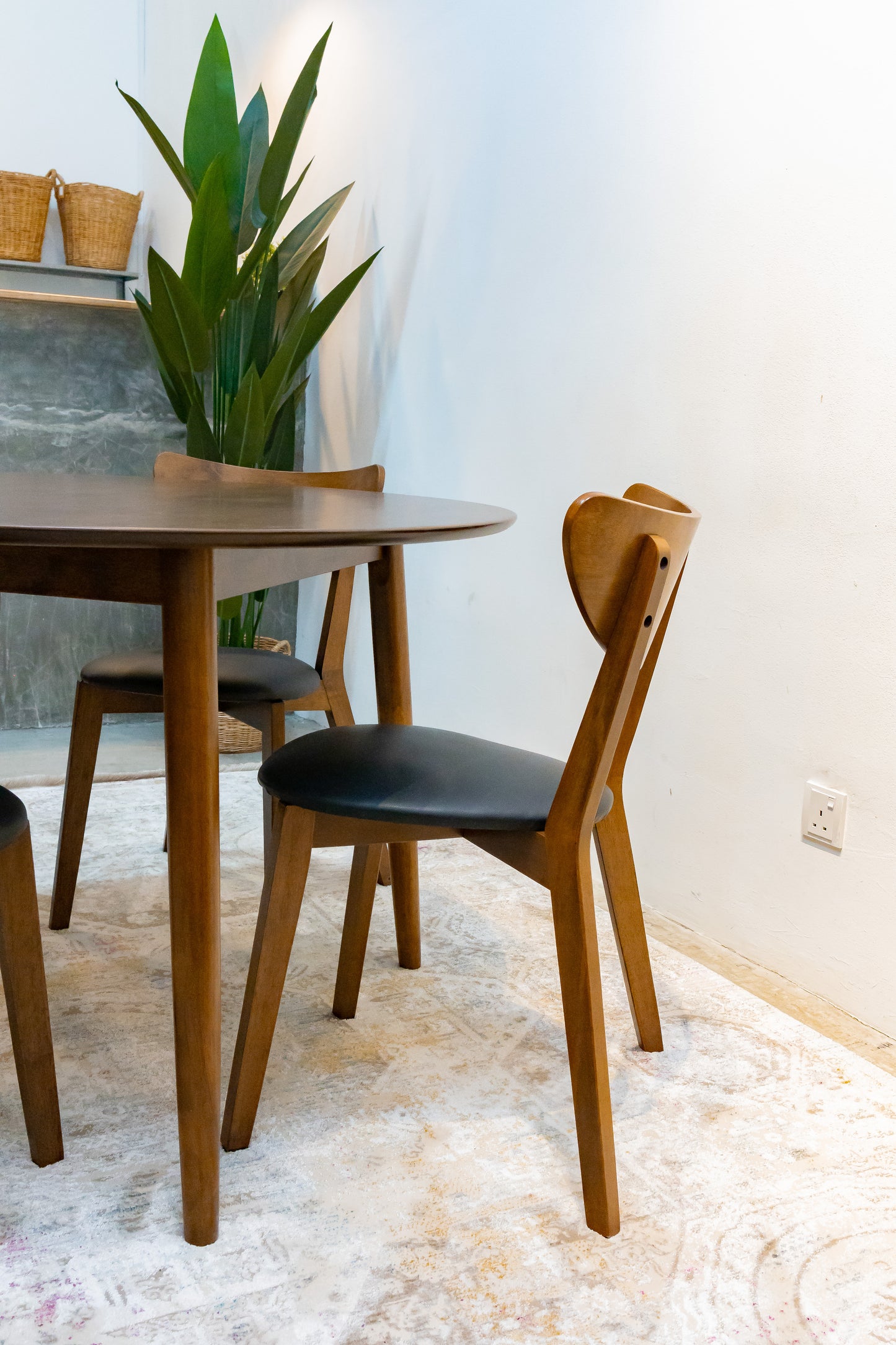 Walnut Round Dining Table with Hazel Chairs
