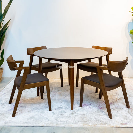 Arjuna Round Dining Table with Zoey Chairs