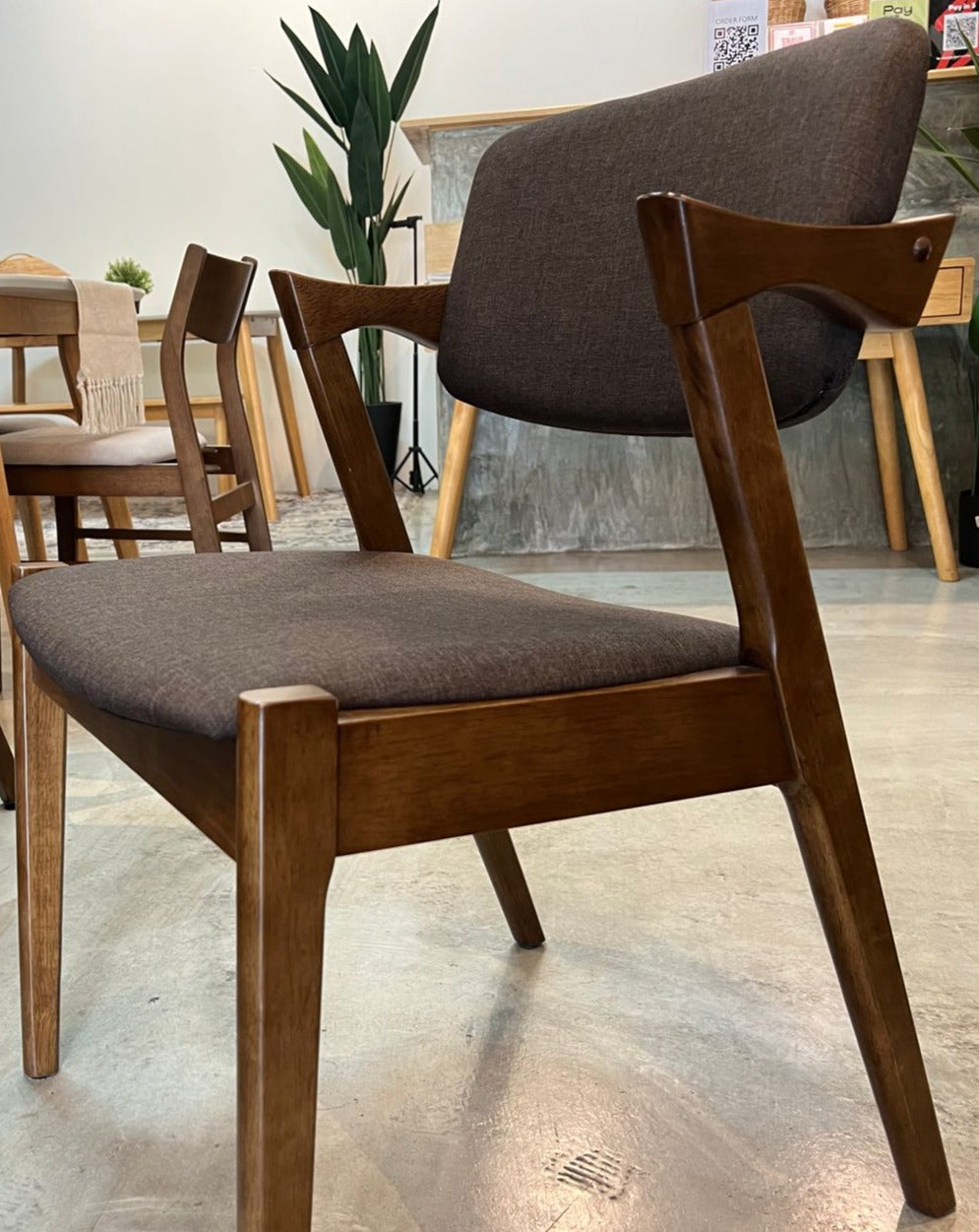 Hazelnut 1.5m Dining Table In Medium Brown With Zack Chairs (6 Seater)