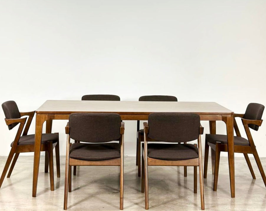 Walnut 1.8m Dining Table with Zack Chairs