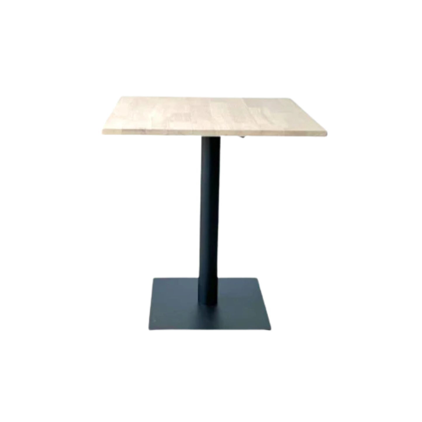 Square Solid Wood Cafe Table (Metal Plate Leg)
