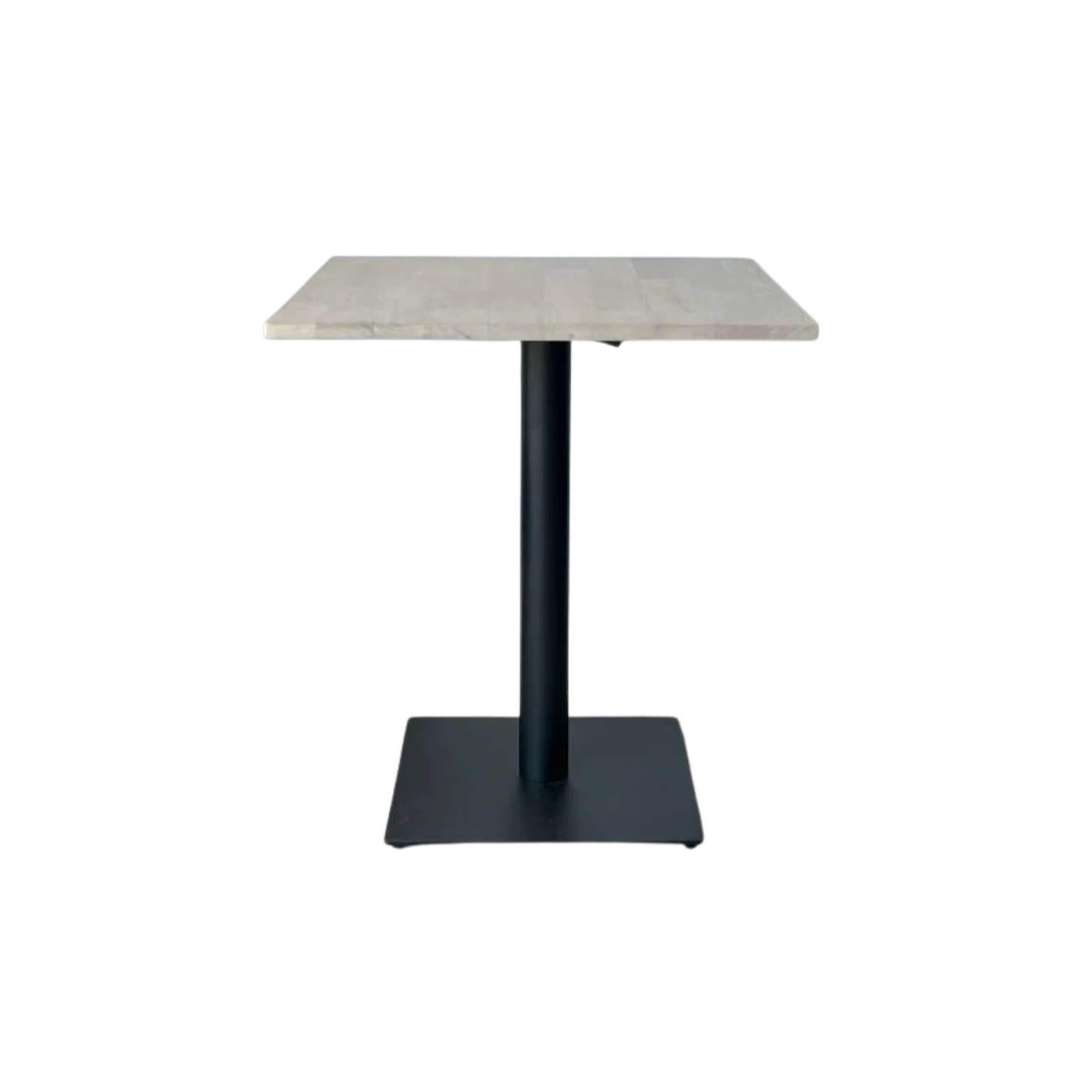 Square Solid Wood Cafe Table (Metal Plate Leg)