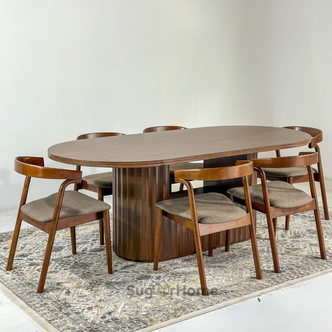 Edward 2.1m Solid Wood Dining Table with Esme Chair