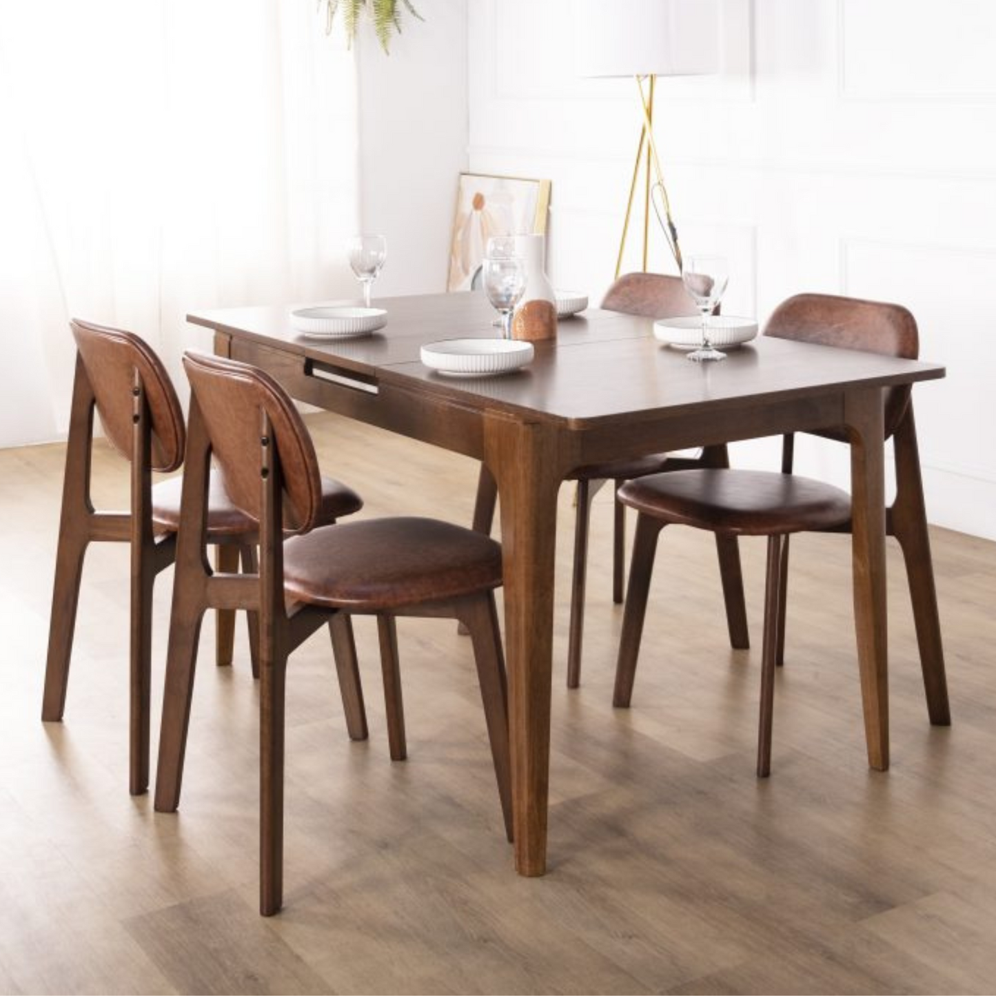 Pecan 1.3m - 1.6m Extension Dining Table