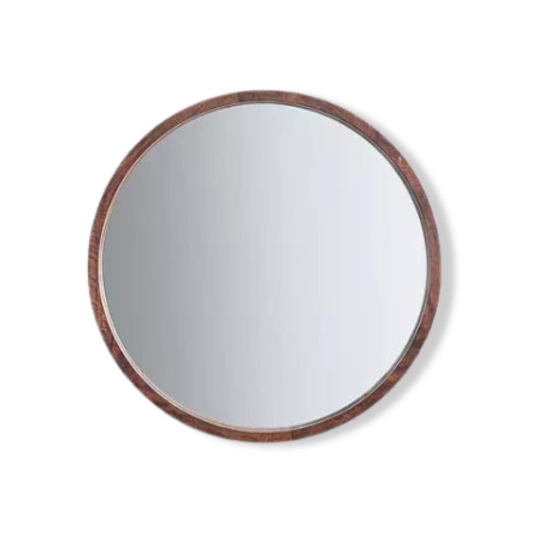 Myra Solid Wood Round Mirror