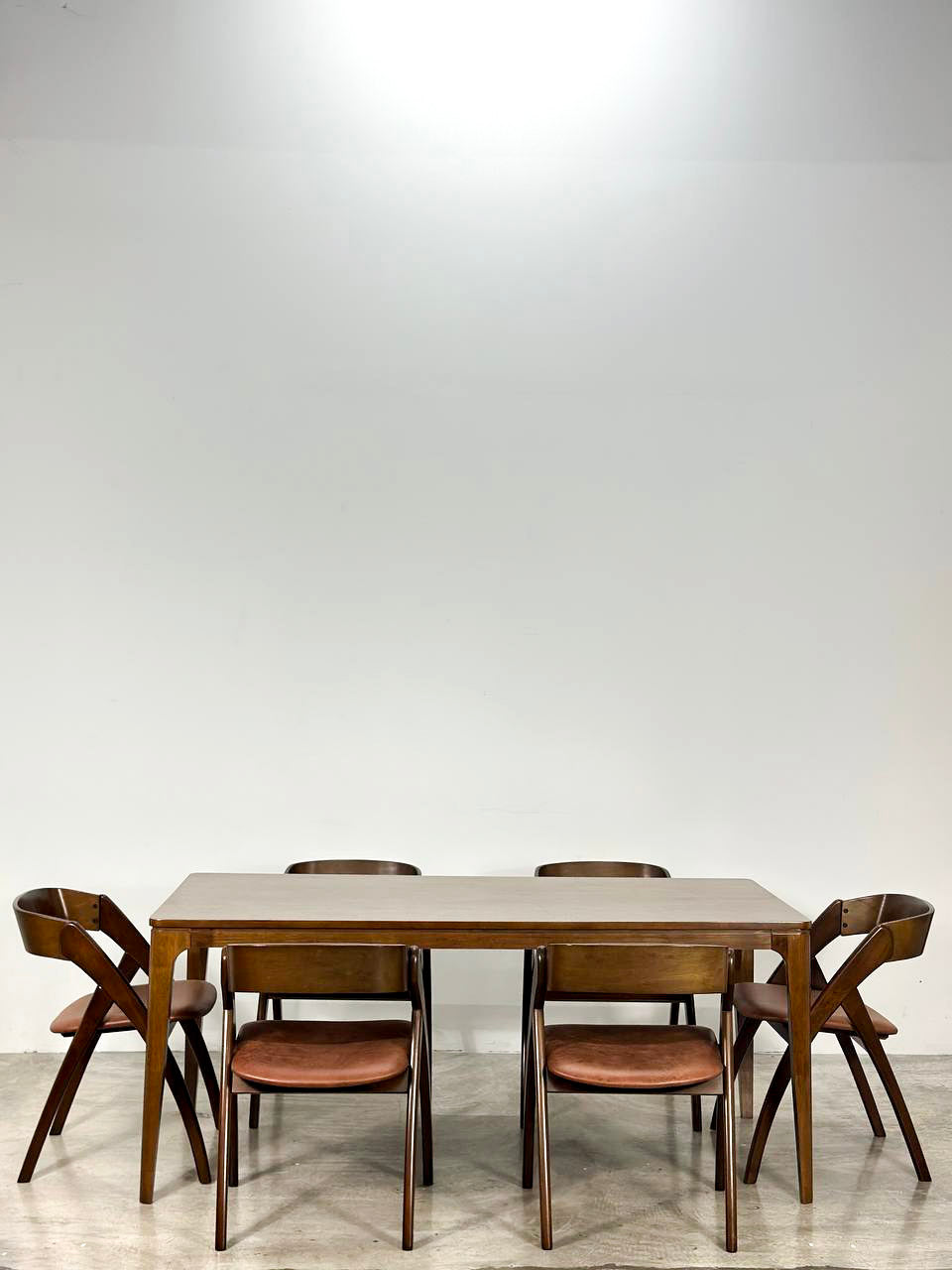 Walnut 1.8m Dining Table with Atellia Chairs Set