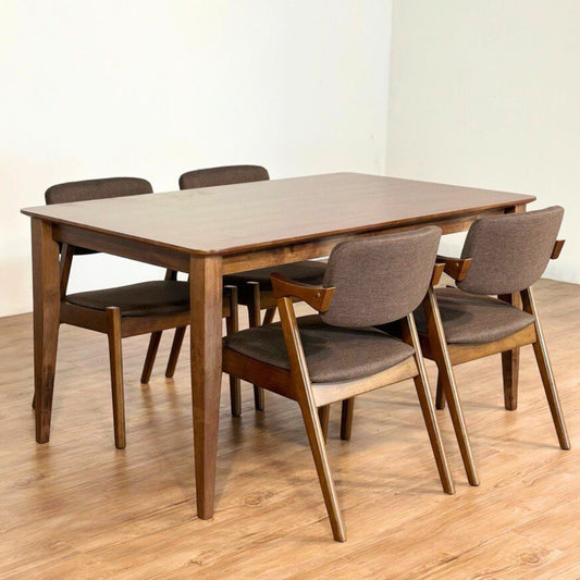 Osaka 1.5m Dining Table with Zack Chairs in Medium Brown