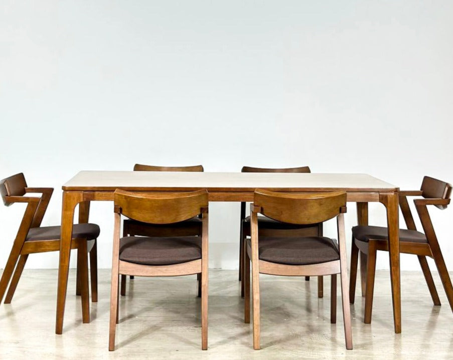 Walnut 1.8m Dining Table with Zoey Chairs