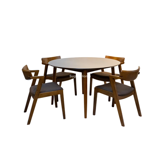 Arjuna Round Dining Table with Zoey Chairs