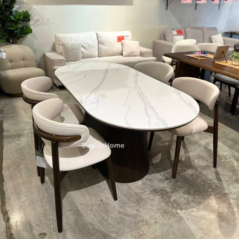 Tiara 1.8m Sintered Stone Dining Table with Zera Chairs
