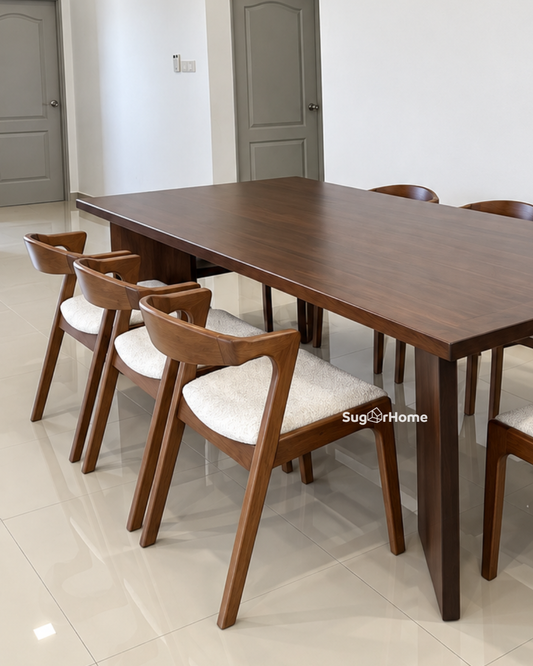 Andika Nyatoh 2.1m Dining Table with Zara Chair