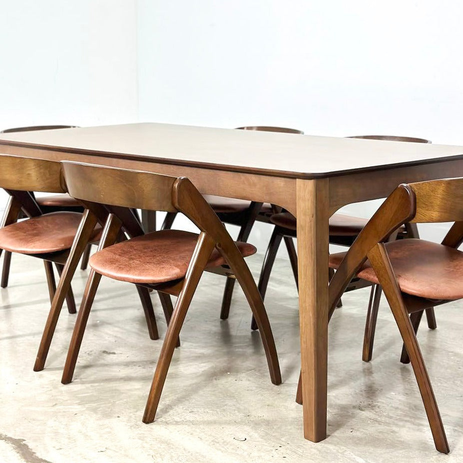 Hailey 1.97m Dining Table with Attelia Chairs