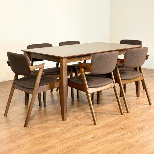 Osaka 1.5m Dining Table with Zack Chairs in Medium Brown