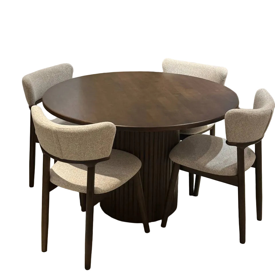 Tuah 1.2m Round Dining Table with Lyra Chairs