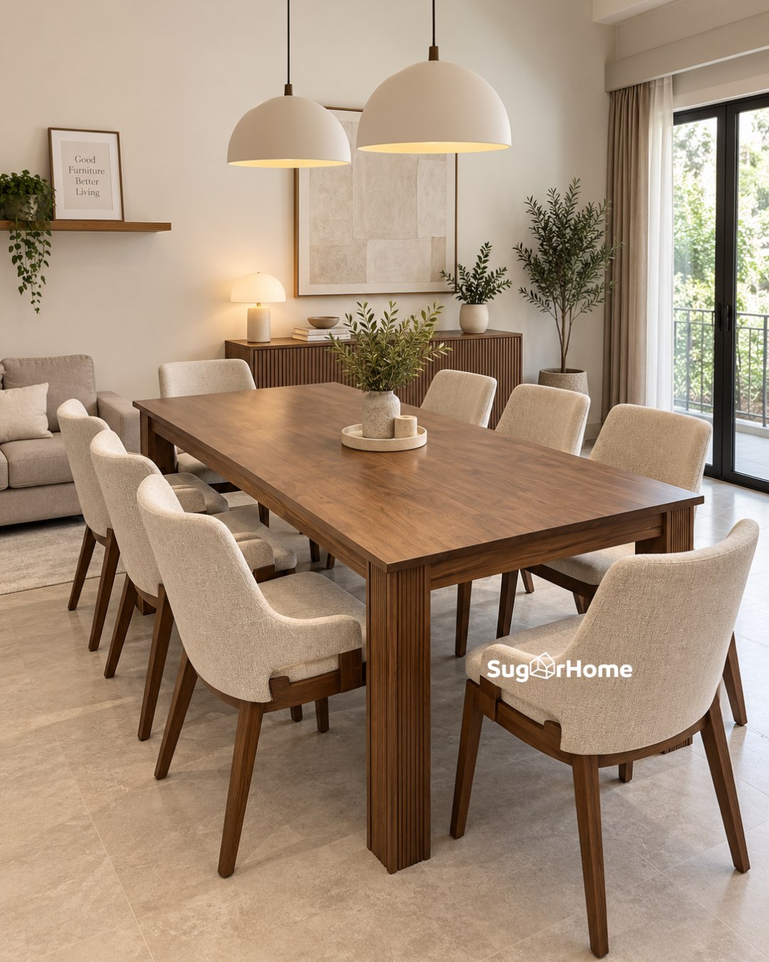 Combo Living Sale – Kingsley Dining Set & Hailey 9FT L-Shape Sofa