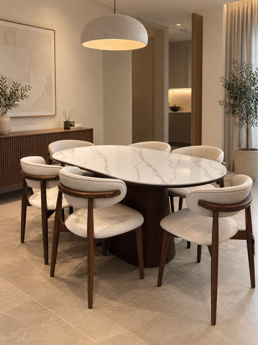 Tiara 1.8m Sintered Stone Dining Table with Zera Chairs