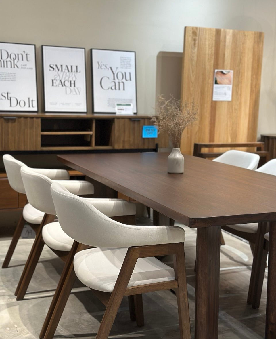 Andika Nyatoh 2.1m Dining Table with Belle Chair