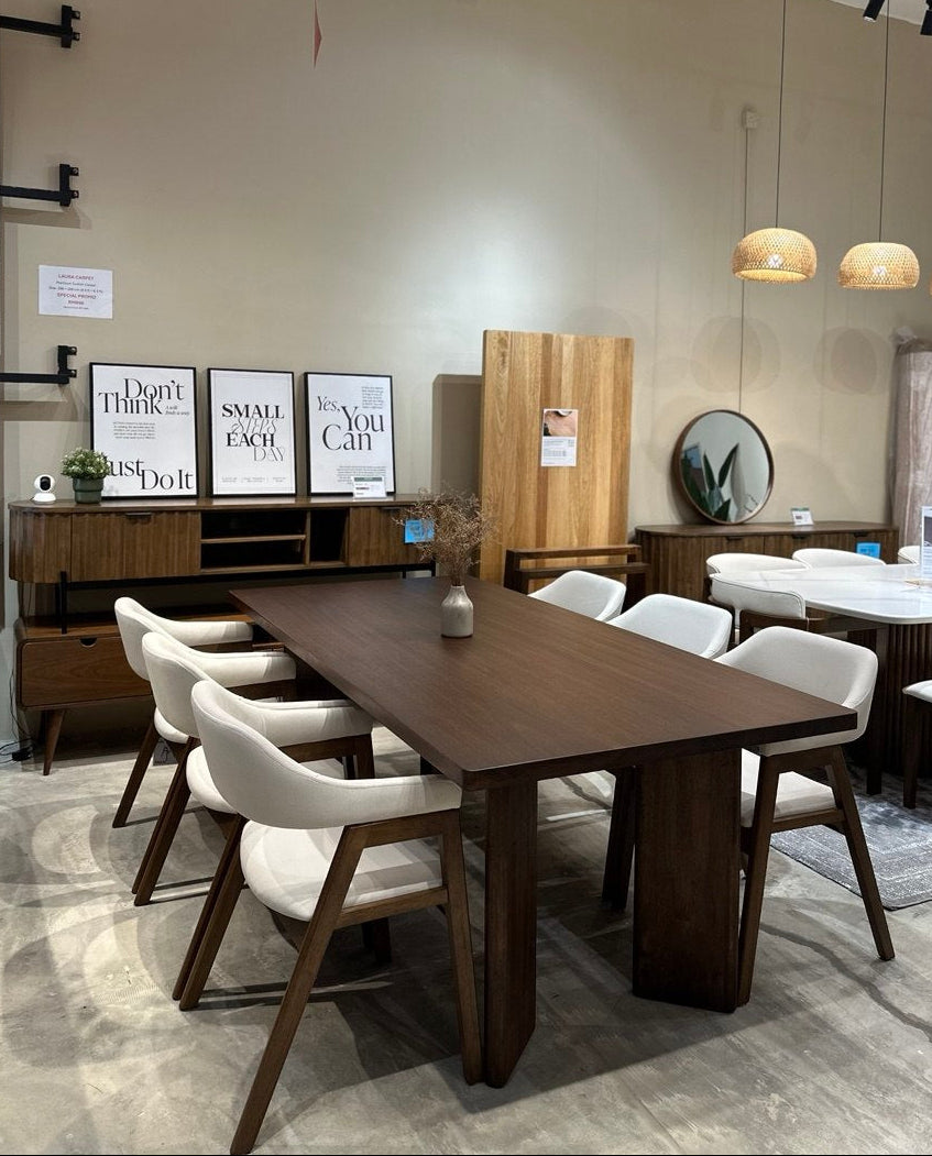 Andika Nyatoh 2.1m Dining Table with Belle Chair