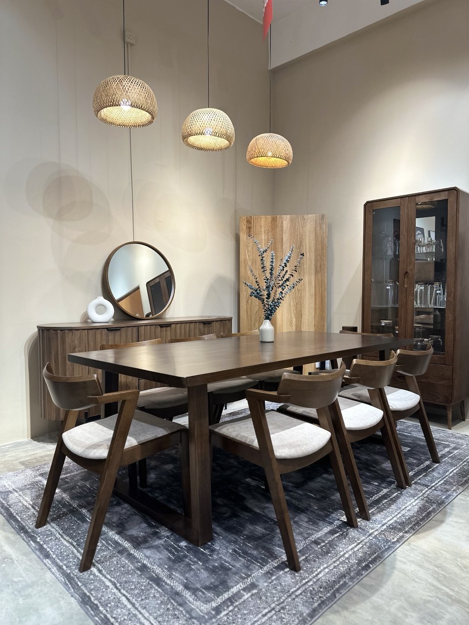 Andika Nyatoh 2.1m Dining Table with Zoey Chairs