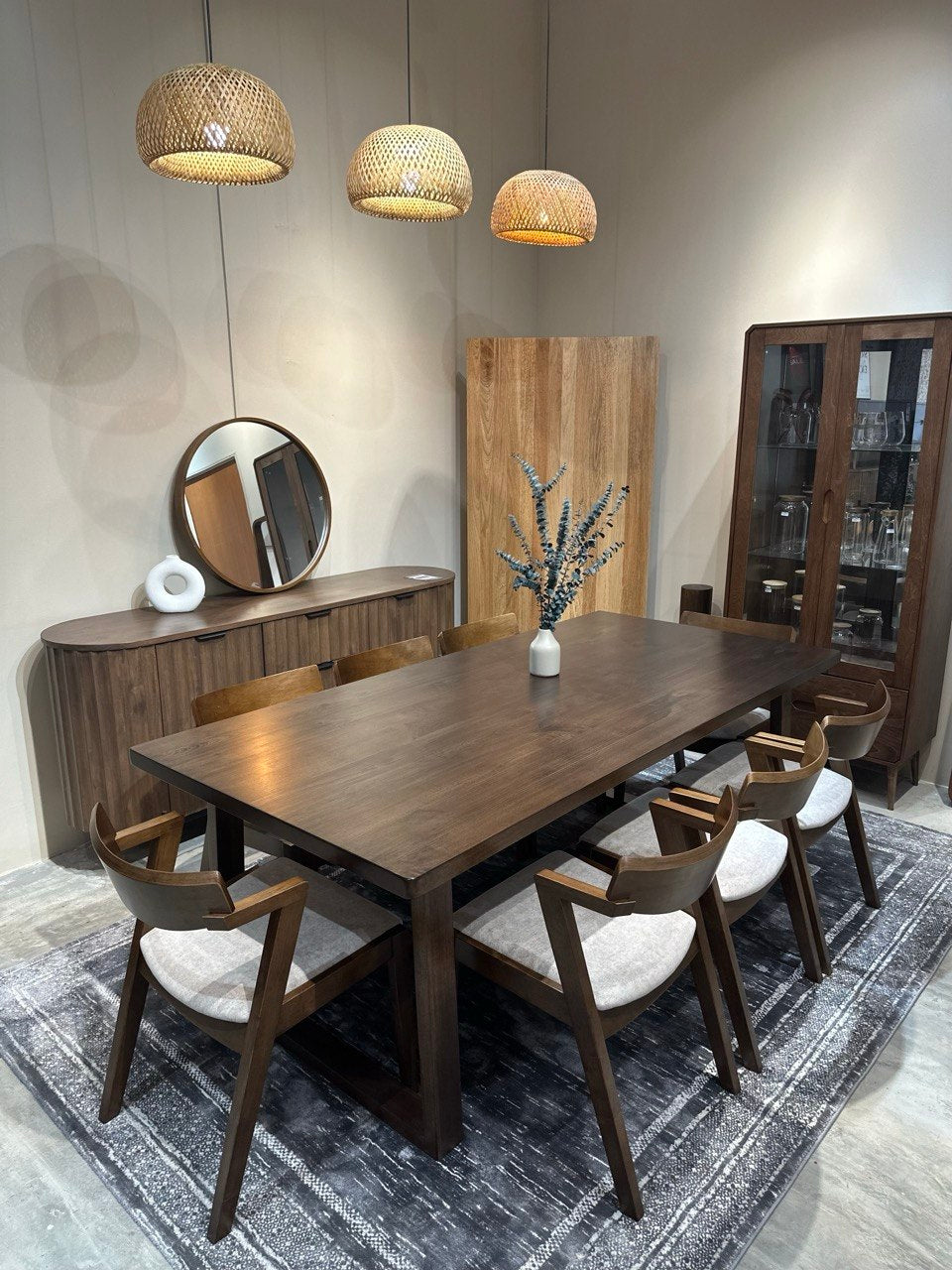 Andika Nyatoh 2.1m Dining Table with Zoey Chairs