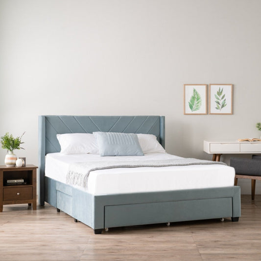 Tricia Queen Frame Bed with Drawer Storage