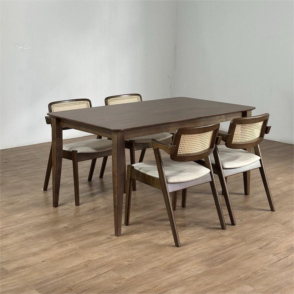Osaka 1.5m Dining Table with Ryan Chairs in Medium Brown