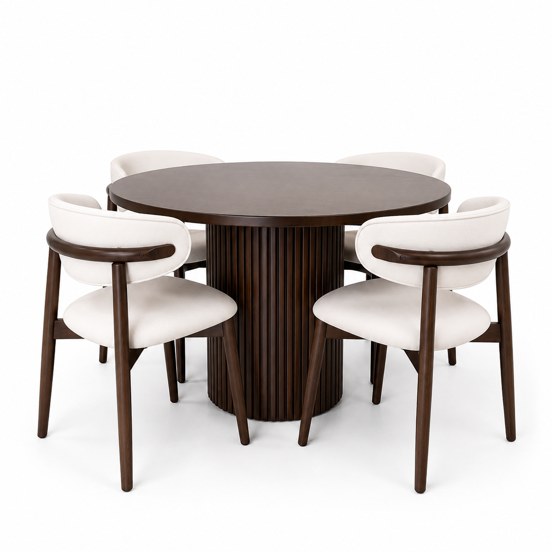 Tuah 1.2m Round Dining Table with Zera Chairs