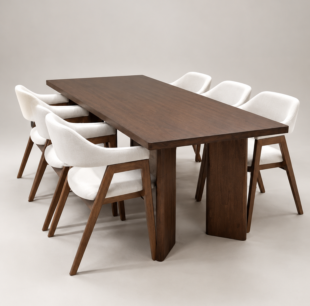 Andika Nyatoh 2.1m Dining Table with Belle Chair
