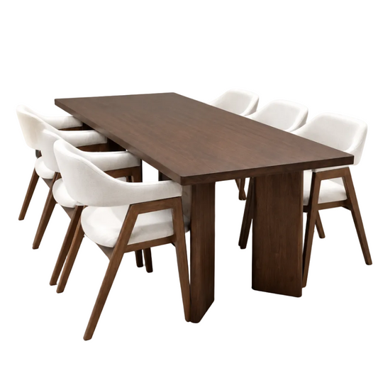 Andika Nyatoh 2.1m Dining Table with Belle Chair