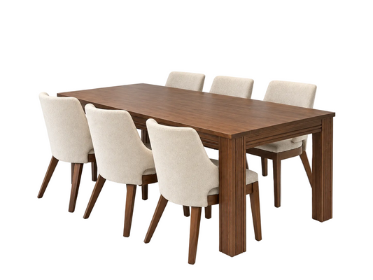 Kingsley 2.0m Dining Table with Abil Chairs