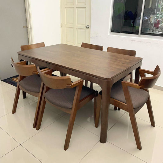 Henry 1.5m Dining Table with Zoey Chair in Medium Brown