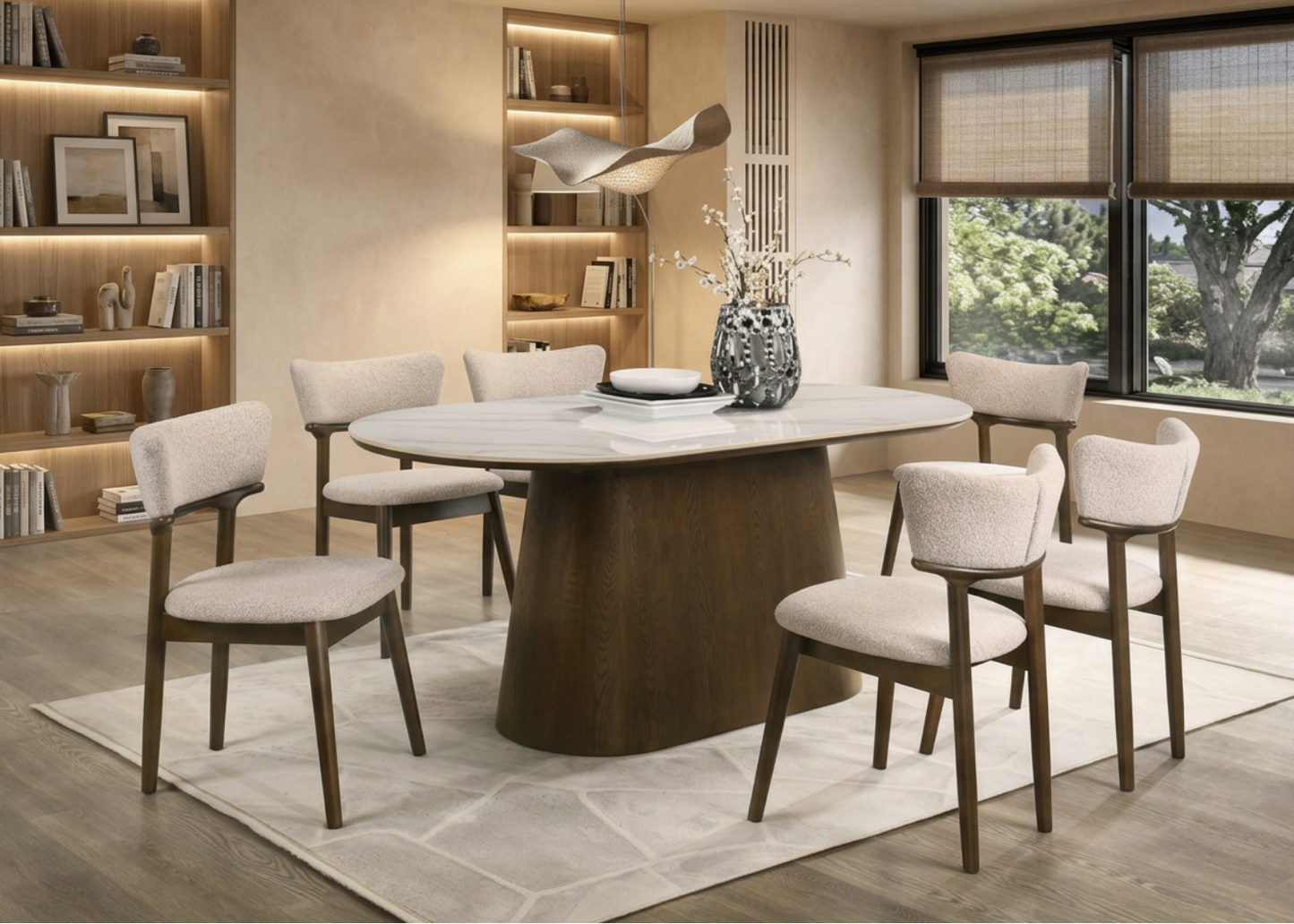 Tiara 1.8m Sintered Stone Dining Table with Lyra Chairs
