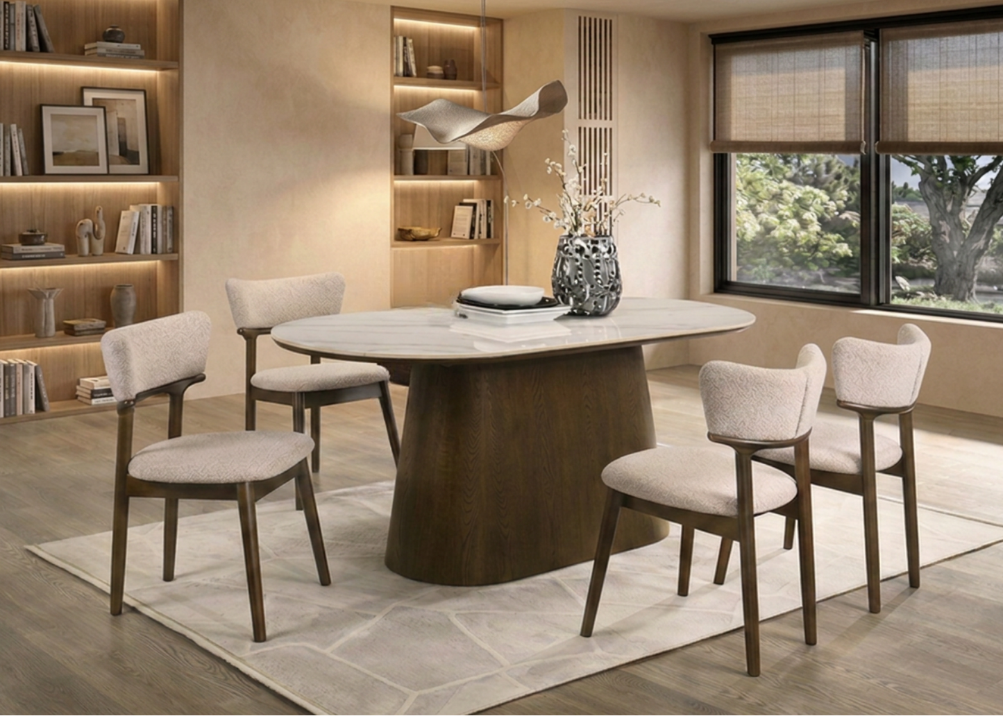 Tiara 1.8m Sintered Stone Dining Table with Lyra Chairs