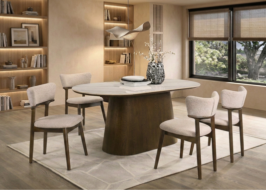 Tiara 1.8m Sintered Stone Dining Table with Lyra Chairs