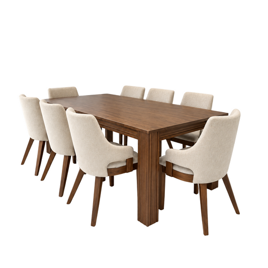 kingsley 2.0m dining Table with Abil Chairs