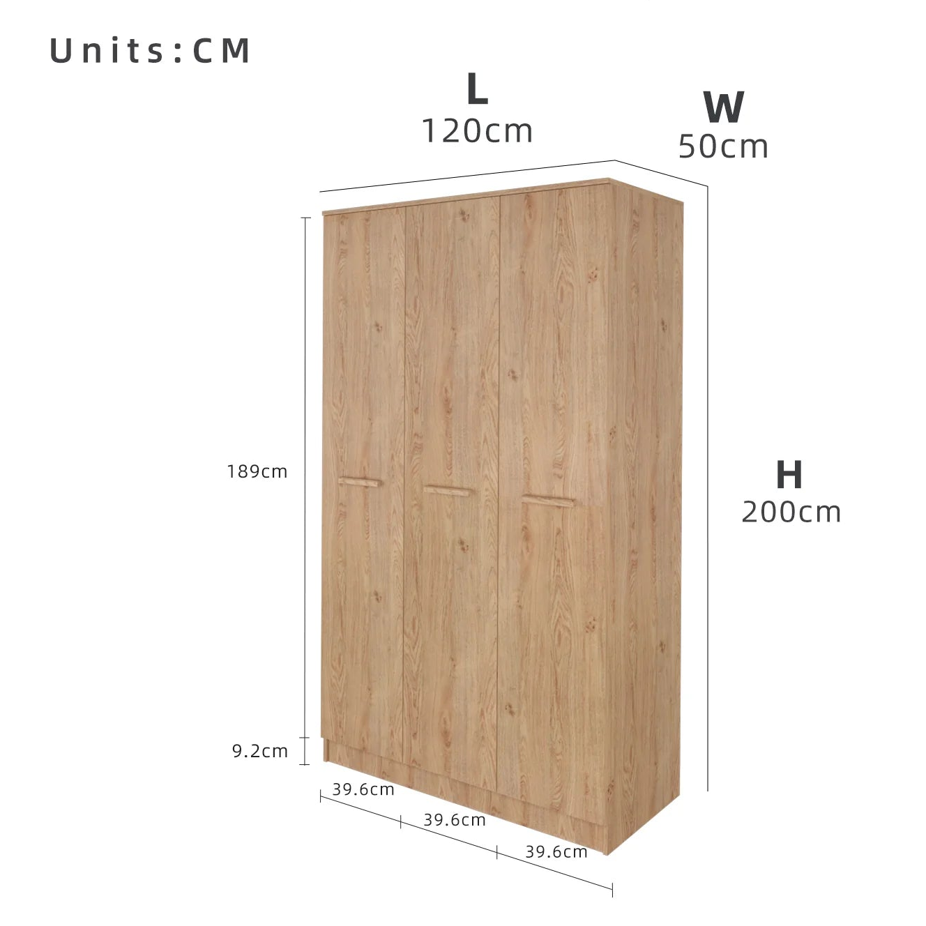 Rangga 3 Door Wardrobe