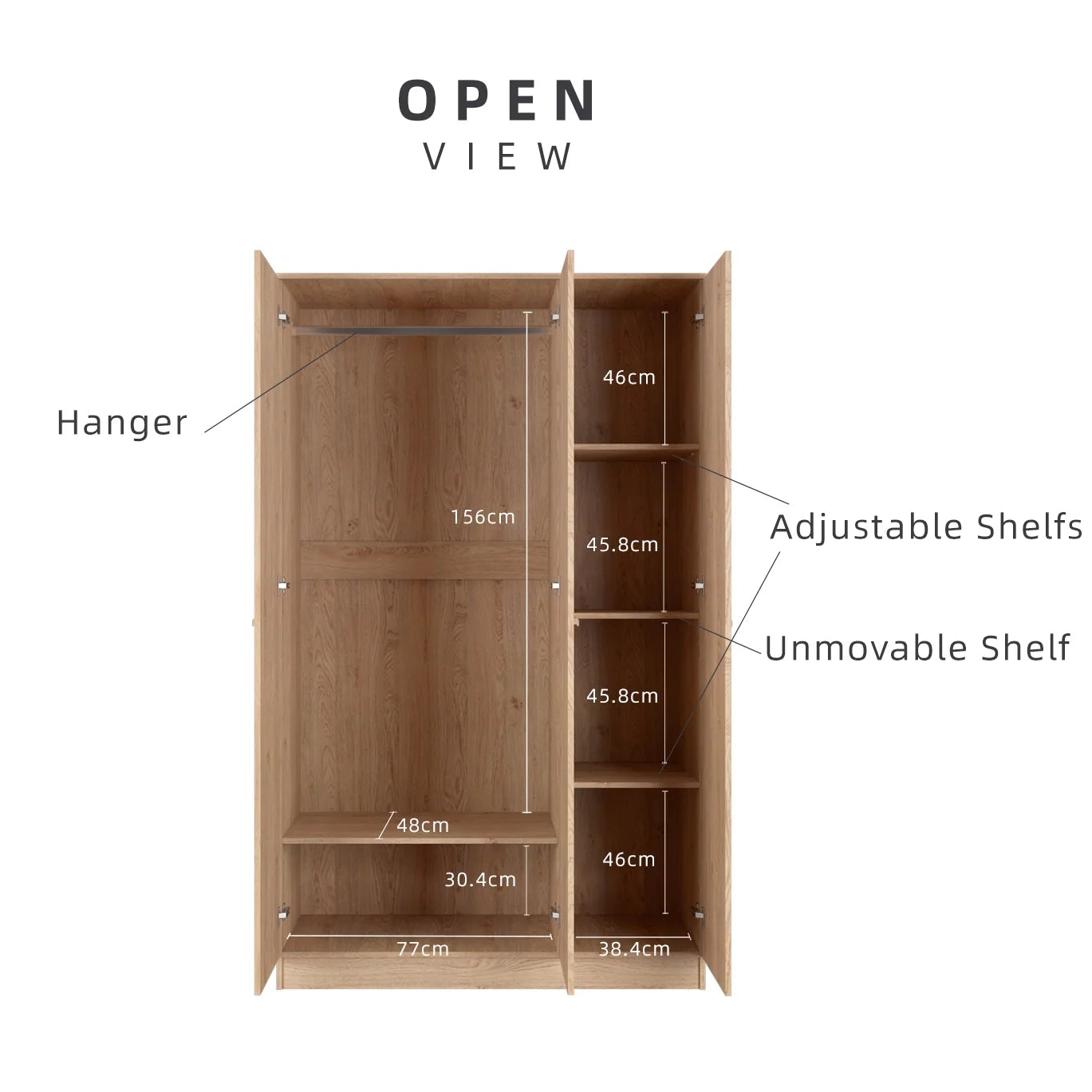 Rangga 3 Door Wardrobe