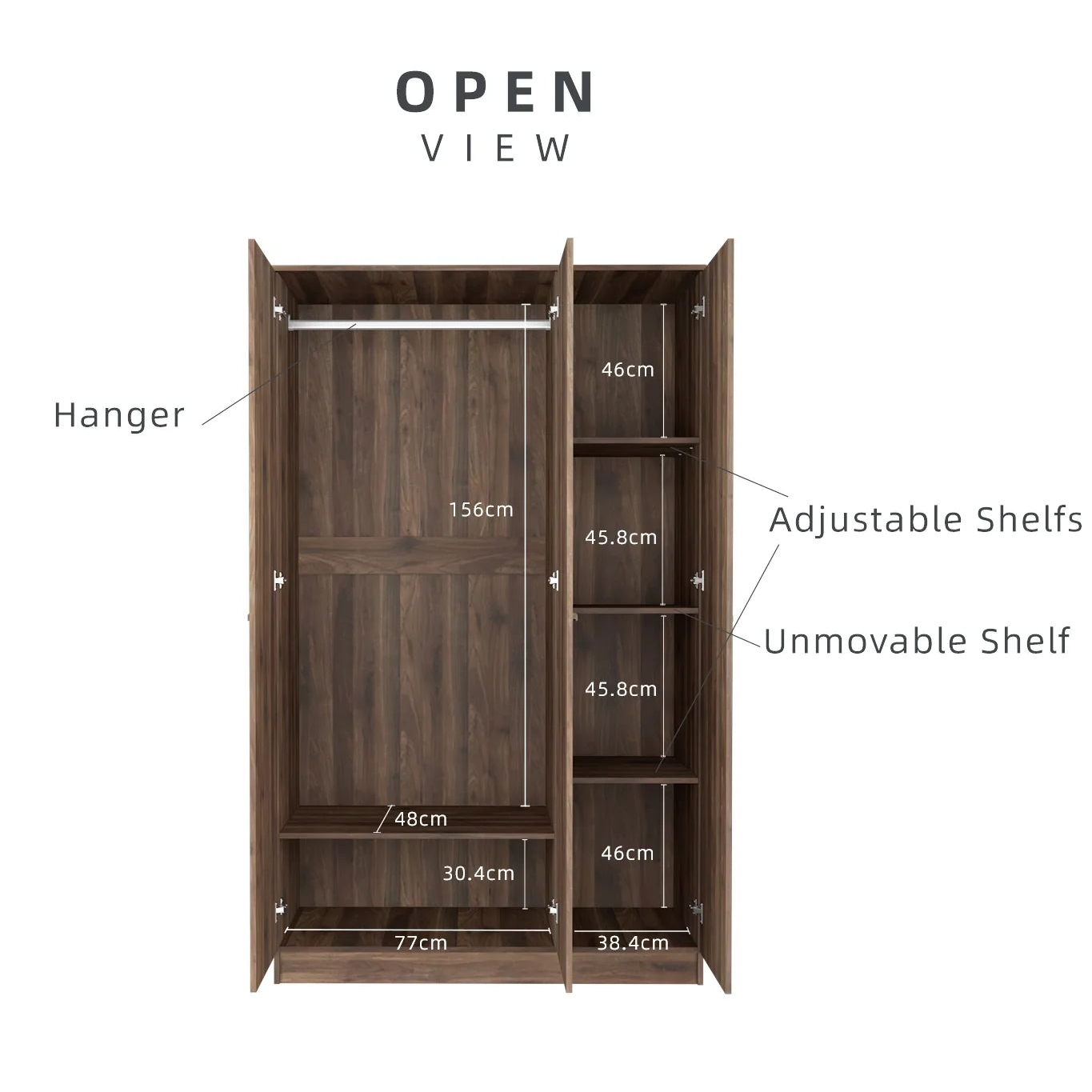 Rangga 3 Door Wardrobe