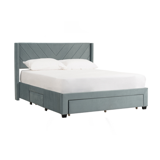 Tricia Queen Frame Bed with Drawer Storage