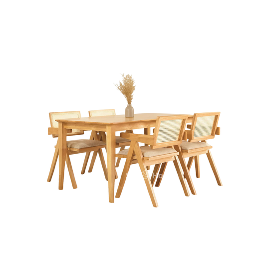 Osaka 1.5m Dining Table with Osaka Chairs in Natural