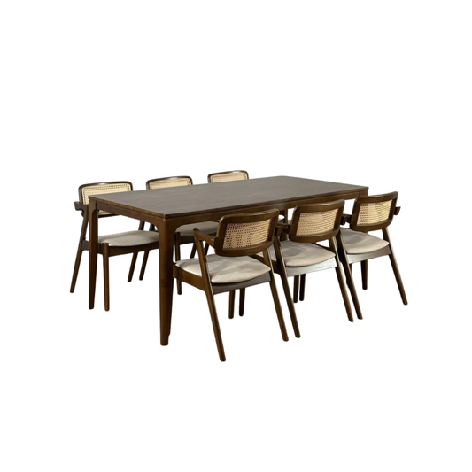 Arjuna 1.8m Dining Table with Ryan Chairs