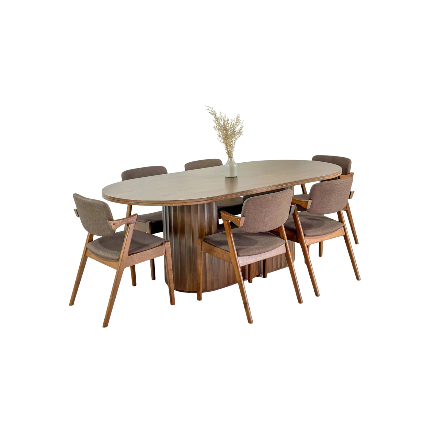 Edward 2.1m Solid Wood Dining Table with  Zack Chairs