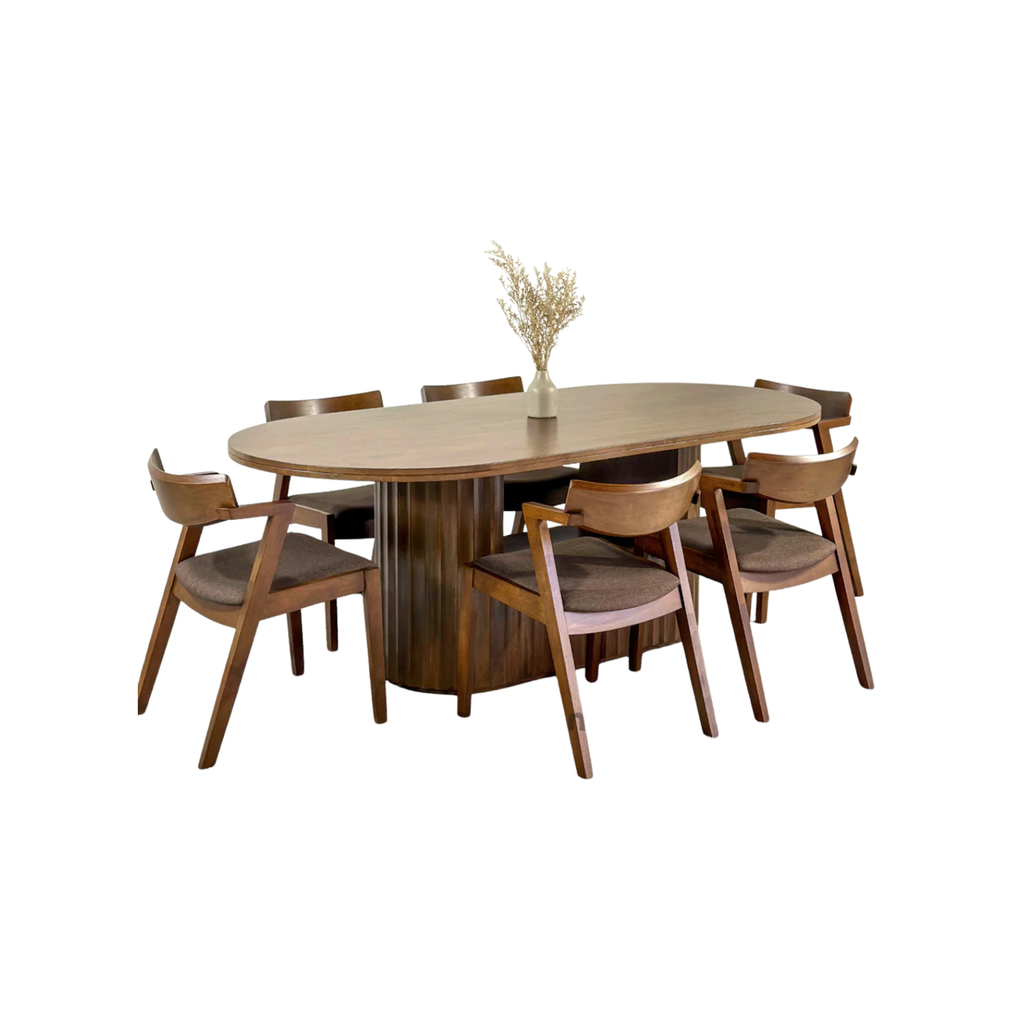 Edward 2.1m Solid Wood Dining Table with Zoey Chairs