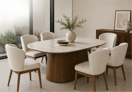 Tiara 1.8m Sintered Stone Dining Table with Elara Chairs