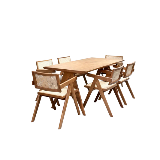 Eleanor 1.8m Dining Table with 6 Eleanor Chairs