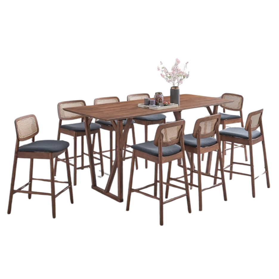 Danny Island Dining Table with Danny Bar Stools