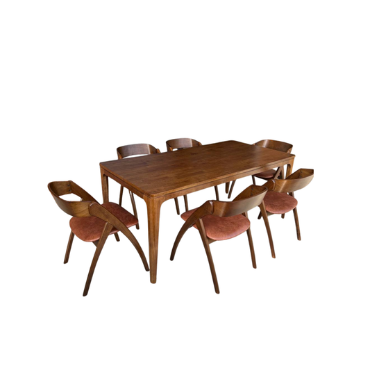 Arjuna 1.8m Dining Table with Atellia Chairs Set