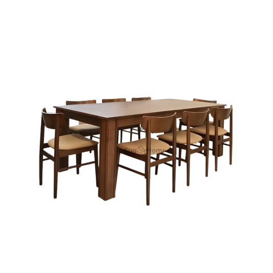 Kingsley 2.1m Dining Table with Mocha Chairs