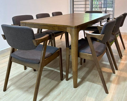 Walnut 1.8m Dining Table with Zack Chairs